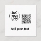 Einfacher minimaler QR-Code-Logo-Scan-Code-Name te Quadratische Visitenkarte (Rückseite)