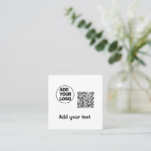 Einfacher minimaler QR-Code-Logo-Scan-Code-Name te Quadratische Visitenkarte (Stehend Vorderseite)