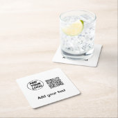 Einfacher minimaler QR-Code-Logo-Scan-Code-Name te Rechteckiger Pappuntersetzer (Vor Ort)