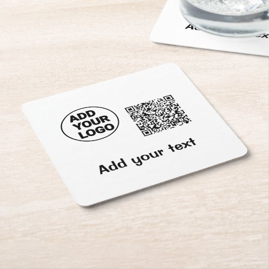Einfacher minimaler QR-Code-Logo-Scan-Code-Name te Rechteckiger Pappuntersetzer (angewinkelt)