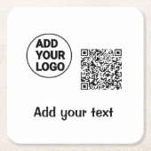 Einfacher minimaler QR-Code-Logo-Scan-Code-Name te Rechteckiger Pappuntersetzer (Vorderseite)