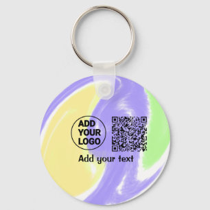 Einfacher minimaler QR-Code-Logo-Scan-Code-Name te Schlüsselanhänger