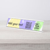 Einfacher minimaler QR-Code-Logo-Scan-Code-Name te Schreibtischnamensplakette (Vorderseite )