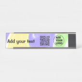 Einfacher minimaler QR-Code-Logo-Scan-Code-Name te Schreibtischnamensplakette (Vorderseite )