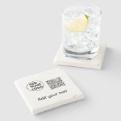 Einfacher minimaler QR-Code-Logo-Scan-Code-Name te Steinuntersetzer (Seitenansicht)
