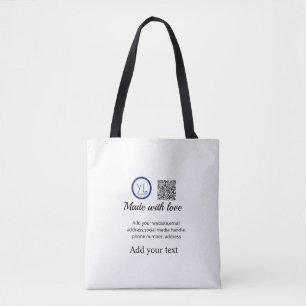 Einfacher minimaler QR-Code-Logo-Scan-Code-Name te Tasche