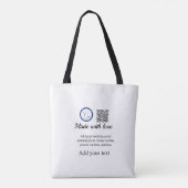 Einfacher minimaler QR-Code-Logo-Scan-Code-Name te Tasche (Rückseite)