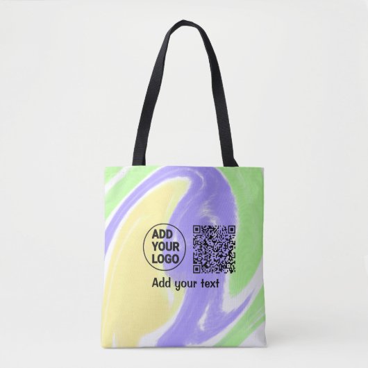Einfacher minimaler QR-Code-Logo-Scan-Code-Name te Tasche (Vorderseite)