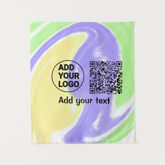 Einfacher minimaler QR-Code-Logo-Scan-Code-Name te Wandteppich (Vorderseite)