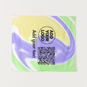 Einfacher minimaler QR-Code-Logo-Scan-Code-Name te Wandteppich (Vorderseite (Horizontal))
