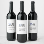 Einfacher minimaler QR-Code-Logo-Scan-Code-Name te Weinetikett (Flaschen)