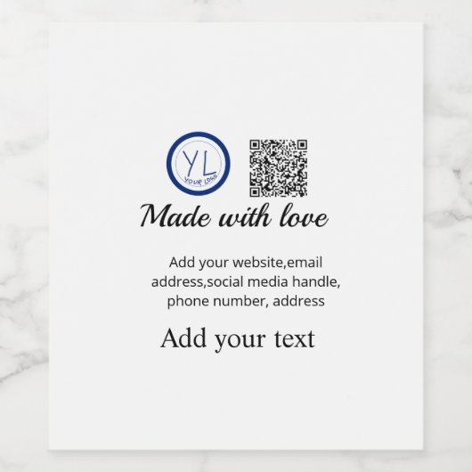 Einfacher minimaler QR-Code-Logo-Scan-Code-Name te Weinetikett (Einzelnes Label)
