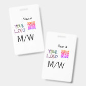 Einfacher minimaler QR-Code-Logo-Scan-Code-Name wi Ausweis (Vorder- & Rückseite)