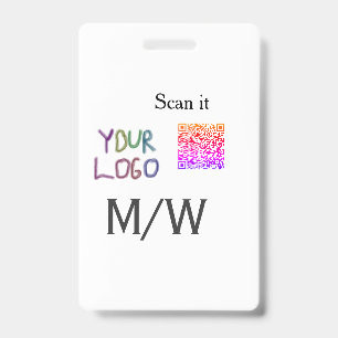 Einfacher minimaler QR-Code-Logo-Scan-Code-Name wi Ausweis