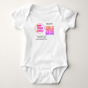 Einfacher minimaler QR-Code-Logo-Scan-Code-Name wi Baby Strampler