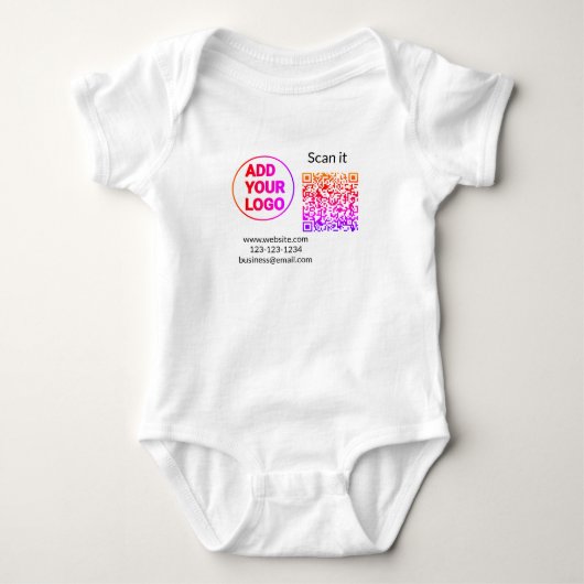 Einfacher minimaler QR-Code-Logo-Scan-Code-Name wi Baby Strampler (Vorderseite)