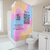 Einfacher minimaler QR-Code-Logo-Scan-Code-Name wi Duschvorhang (Beispiel)