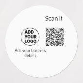 Einfacher minimaler QR-Code-Logo-Scan-Code-Name wi Etiketten (Design 1)