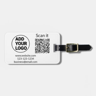 Einfacher minimaler QR-Code-Logo-Scan-Code-Name wi Gepäckanhänger