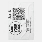 Einfacher minimaler QR-Code-Logo-Scan-Code-Name wi Geschirrtuch (Vertikal)