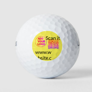 Einfacher minimaler QR-Code-Logo-Scan-Code-Name wi Golfball