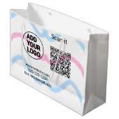 Einfacher minimaler QR-Code-Logo-Scan-Code-Name wi Große Geschenktüte (Vorderseite Schrägansicht)