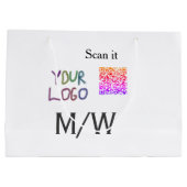 Einfacher minimaler QR-Code-Logo-Scan-Code-Name wi Große Geschenktüte (Rückseite)