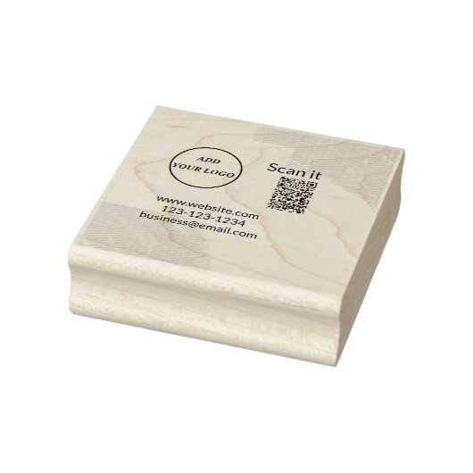 Einfacher minimaler QR-Code-Logo-Scan-Code-Name wi Gummistempel (Stempel)