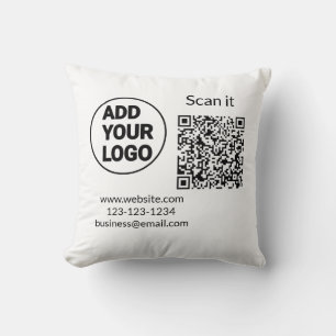Einfacher minimaler QR-Code-Logo-Scan-Code-Name wi Kissen