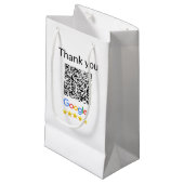 Einfacher minimaler QR-Code-Logo-Scan-Code-Name wi Kleine Geschenktüte (Vorderseite Schrägansicht)