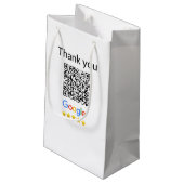 Einfacher minimaler QR-Code-Logo-Scan-Code-Name wi Kleine Geschenktüte (Rückseite Schrägansicht)