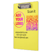 Einfacher minimaler QR-Code-Logo-Scan-Code-Name wi Klemmbrett (Links)