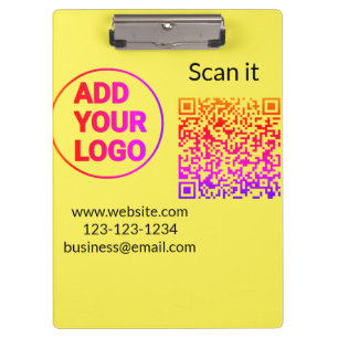 Einfacher minimaler QR-Code-Logo-Scan-Code-Name wi Klemmbrett