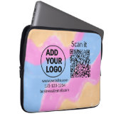 Einfacher minimaler QR-Code-Logo-Scan-Code-Name wi Laptopschutzhülle (Vorne Rechts)