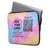 Einfacher minimaler QR-Code-Logo-Scan-Code-Name wi Laptopschutzhülle (Vorderseite Links)