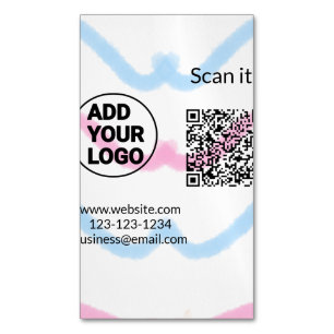 Einfacher minimaler QR-Code-Logo-Scan-Code-Name wi Magnetische Visitenkarte