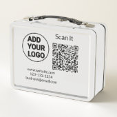Einfacher minimaler QR-Code-Logo-Scan-Code-Name wi Metall Brotdose (Rückseite)