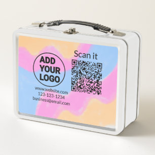 Einfacher minimaler QR-Code-Logo-Scan-Code-Name wi Metall Brotdose