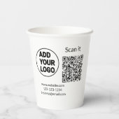 Einfacher minimaler QR-Code-Logo-Scan-Code-Name wi Pappbecher (Rückseite)