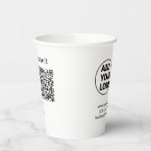 Einfacher minimaler QR-Code-Logo-Scan-Code-Name wi Pappbecher (Links)
