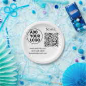 Einfacher minimaler QR-Code-Logo-Scan-Code-Name wi Pappteller (Party)
