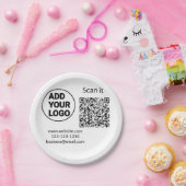 Einfacher minimaler QR-Code-Logo-Scan-Code-Name wi Pappteller (Party)