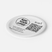 Einfacher minimaler QR-Code-Logo-Scan-Code-Name wi Pappteller (Schrägansicht)