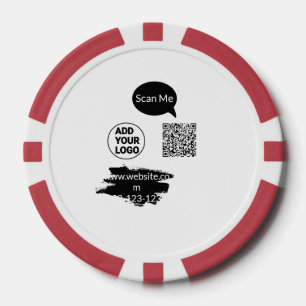 Einfacher minimaler QR-Code-Logo-Scan-Code-Name wi Pokerchips