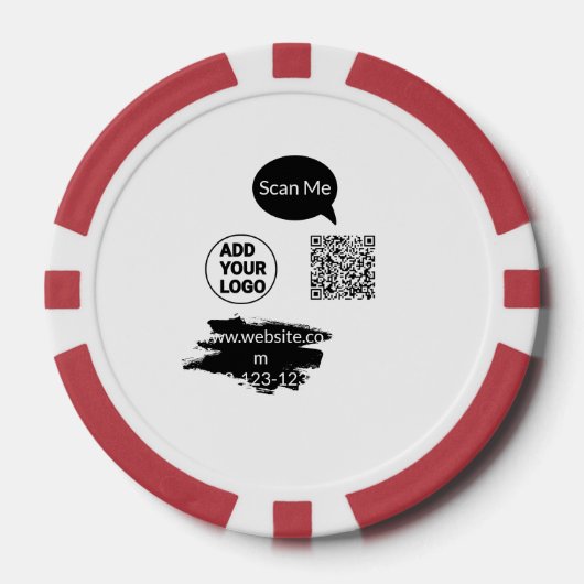 Einfacher minimaler QR-Code-Logo-Scan-Code-Name wi Pokerchips (Vorderseite)