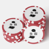 Einfacher minimaler QR-Code-Logo-Scan-Code-Name wi Pokerchips (Stapel)