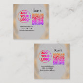 Einfacher minimaler QR-Code-Logo-Scan-Code-Name wi Quadratische Visitenkarte (Vorne/Hinten)
