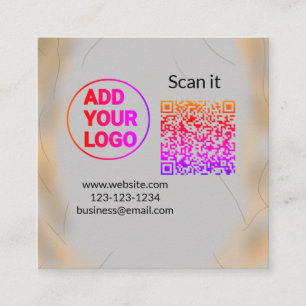 Einfacher minimaler QR-Code-Logo-Scan-Code-Name wi Quadratische Visitenkarte
