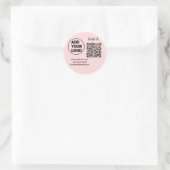 Einfacher minimaler QR-Code-Logo-Scan-Code-Name wi Runder Aufkleber (Tasche)