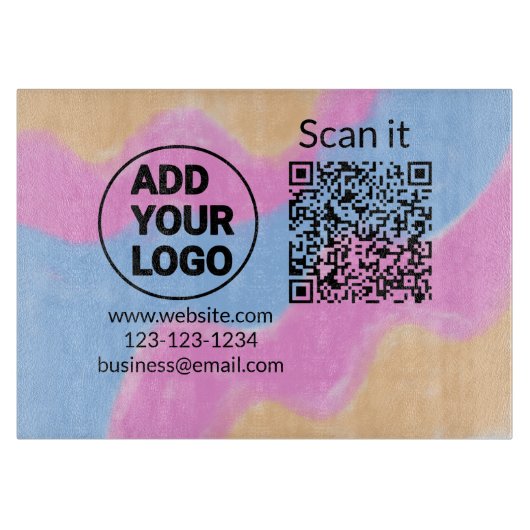 Einfacher minimaler QR-Code-Logo-Scan-Code-Name wi Schneidebrett (Vorderseite)